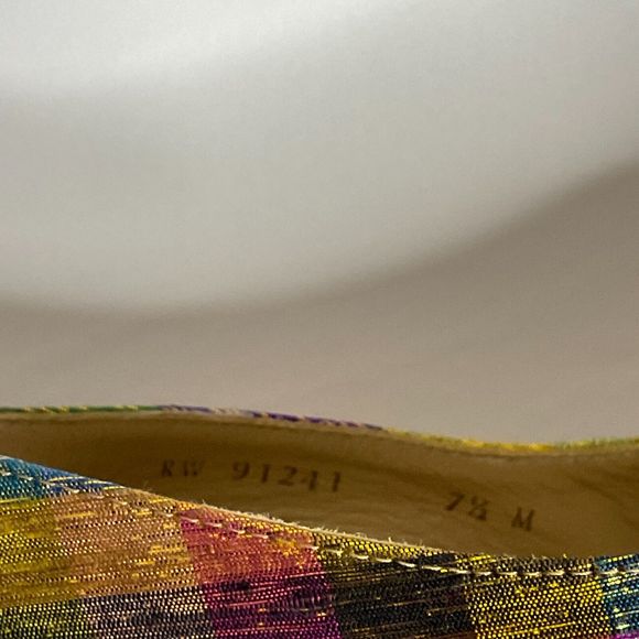 Stuart Weitzman Jean Winsel Tinsel Slingback Espadrille Wedge Sandals Sz 7.5M - Picture 9 of 9